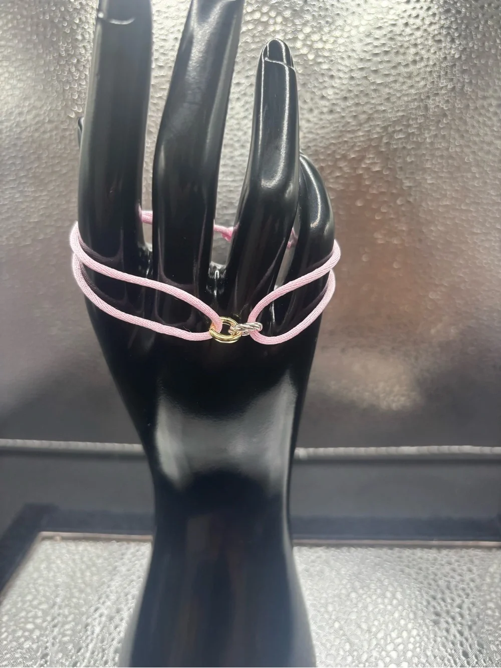 Delicate Pink Double-Strand Bracelet with Gold Accent